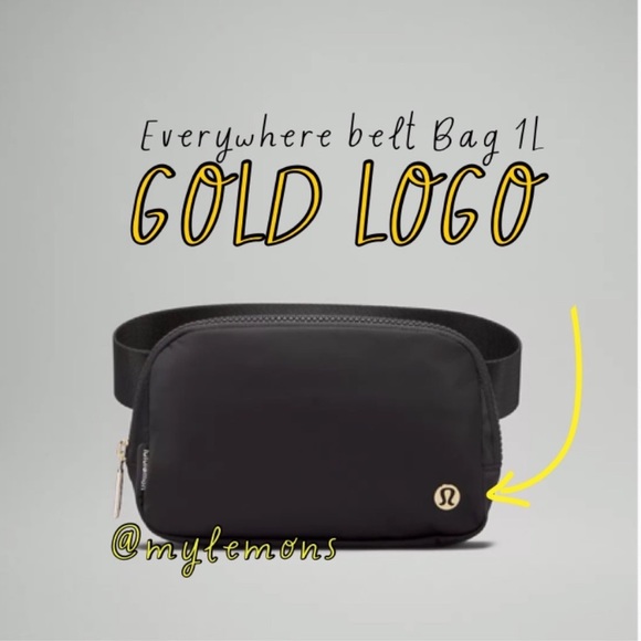 lululemon athletica Handbags - NWT Lululemon gold logo everywhere belt Bag black 1L